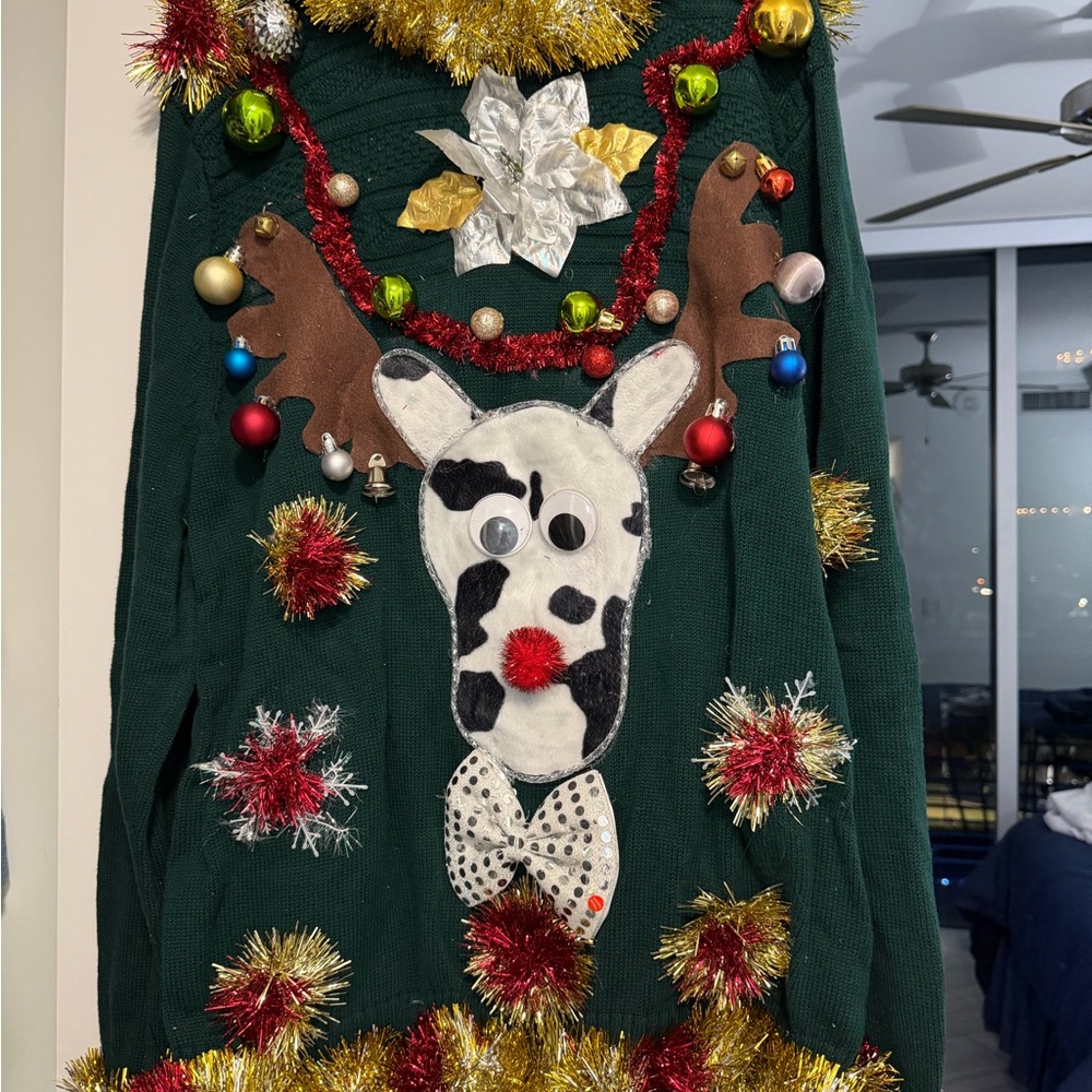 Festive Green Ugly Christmas Sweater